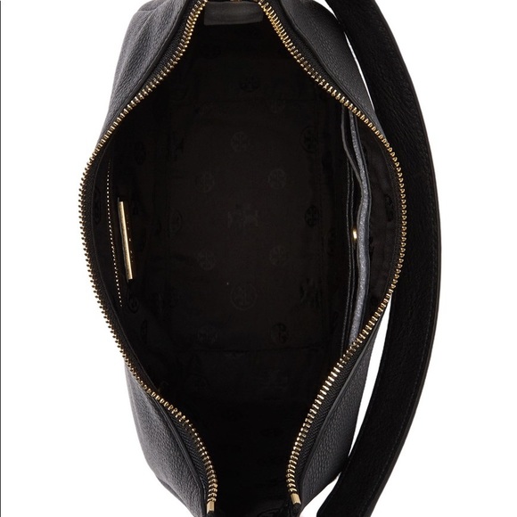 Tory Burch Harper Zip Leather Hobo - Black - Picture 4 of 7